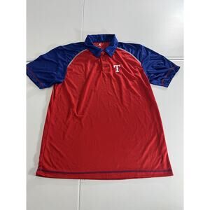 Texas Rangers MLB Baseball Polo Shirt Size Large Red Short Sleeve